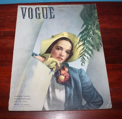 Vintage VOGUE May 1937 Women's fashion- Summer Travel Beach Fashions - Image 1 of 4