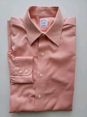 Camisa de Vestir Brooks Brothers SIN HIERRO Talla 16 Slv 33 Naranja OXFORD  Foto 1 de 4