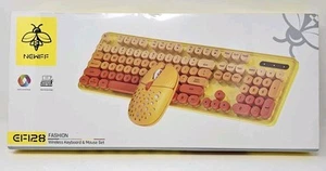 NEWFF Mode Clavier Souris Sans Fil EF128 Smart Power Retro Keycap Design - Photo 1/5