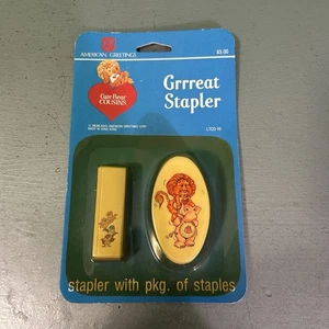 CARE BEAR COUSINS Vintage Stapler NEW 1985 Brave Heart Lion/Lotsa Heart Elephant - Picture 1 of 7