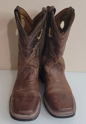 Botas de Vaquero DAN POST Western Juveniles 4D Cuero Marrón Puntera Cuadrada Pull-On Foto 1 de 4