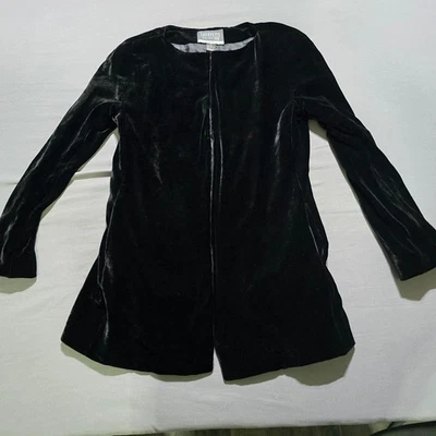 Chaqueta Blazer Lafayette 148 petite 8 Terciopelo Negro De Colección EE. UU. Mezcla Seda Oficina Foto 1 de 4