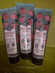 Yves Rocher Set 3x Gommage Corpo In Gel Lampone E Menta Peperita - Picture 1 of 1