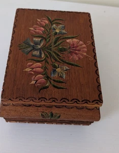 VINTAGE SWISS REUGE EDELWEISS MOVEMENTFLORAL DECORATED MUSICAL BOX - Picture 1 of 8
