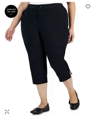 Women's NWT Style & Co, Plus Comfort Waist Mid-Rise Capri Pants 24W Black - Image 1 of 4