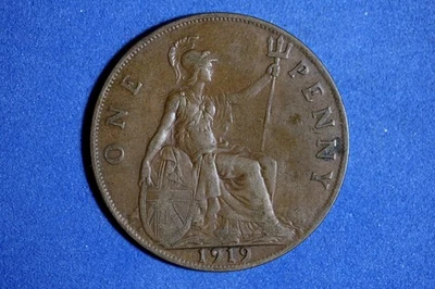 1919 Великобритания бронзовый пенни #M24463 - Изображение 1 из 2