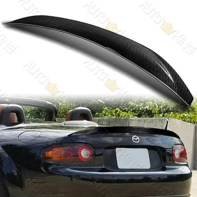 APTO 2006-2015 MAZDA MIATA MX-5 FIBRA DE CARBONO REAL MALETERO TAPA ALERÓN ALERÓN Foto 1 de 4