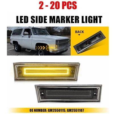 2-20 шт желтых передних габаритных светодиодных боковых фонарей подходят для пикапа R10 Chevy R20 R30 1987-1991 годов выпуска - Изображение 1 из 4