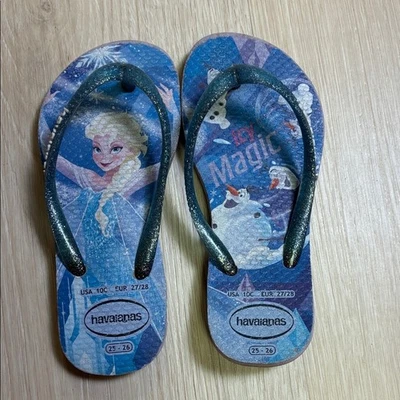 Chinelos Havaianas Disney Frozen Elsa Olaf "Icy Magic" Azul 10C Criança Menina - Imagem 1 de 4