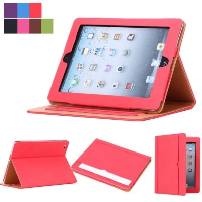 New Soft Leather Folio Wallet Smart Case Cover Sleep Wake Stand For Apple iPad - Image 1 of 4