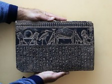 Rare Egyptian Egypt Antiques Gods Hieroglyphic Wall Stela Relief Stone Bc