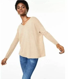 Charter Club V-Neck Pure Cashmere Sweater Heather Camel XS - Picture 1 of 1