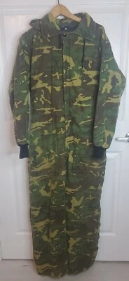 VTG 70s-80s Woodland Camo Insulated Coveralls w/Hood Mens Size S/M - Image 1 of 4