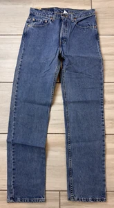 Vintage Deadstock 1997 Levi's 505 Regular Straight Red Tab Blue Jeans 33x34 USA - Picture 1 of 12