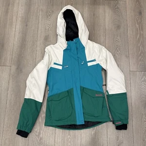 Bench Ladies Winter Ski Jacket Hiking Size M EU 38 Multi Color Green White - Picture 1 of 15