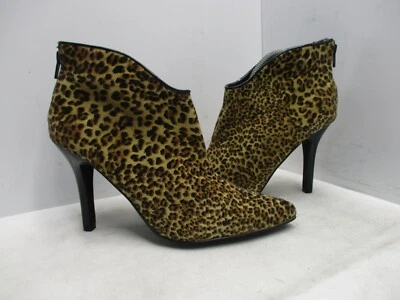 Carlos Santana Pizazz Leopardo Imitación Gamuza Cremallera Tacón Alto Botines Mujer Talla 9 M Foto 1 de 4