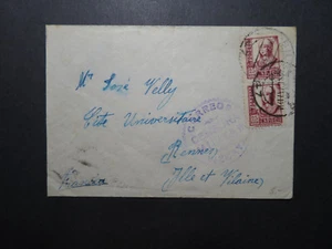 Spain 1937 Civil War Cover to France / Vizcaya Military Censor - Z11813 - Picture 1 of 2