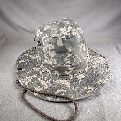 S.W. Bucket Hat Men Medium Green Digital Camo Boonie Cap Tactical Vented - Image 1 of 4