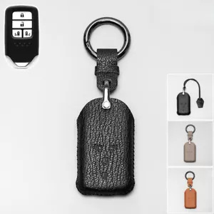 Genuine Leather Car Key Fob Case Cover For Honda Jazz Accord Civic HR-V CR-V Fit - Picture 1 of 18