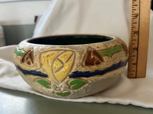 Roseville Mostique Pottery 7” jardiniere vase bowl 1920s green glaze - Picture 1 of 4