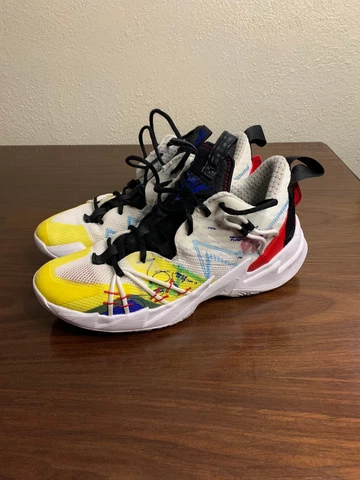 2020 Air Jordan Game Worn Westbrook Style Basketball Shoes Multi Color 11.5 Cover