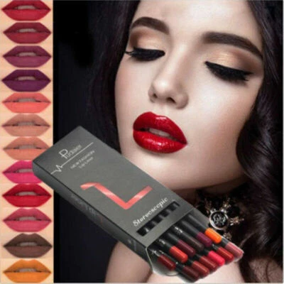 PUDAIER 12 Colors Lip Liner Pencil Matte Mist Waterproof Long Lasting Lipstick Lip Liner