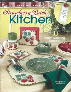 Needlecraft Plastic Canvas Pattern Booklet-Strawberry Patch Kitchen-10 Designs - Picture 1 of 1