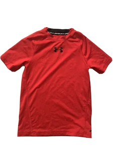 UNDER ARMOUR FITTED T-SHIRT YSM RED EUC - Picture 1 of 4