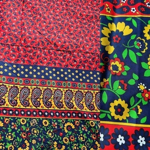 Tela de algodón textiles vintage Schwartz Liebman años 70 retro 4 yardas vibrante diversión - Imagen 1 de 10