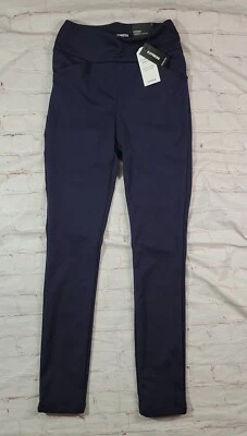 全新带标签 Express 紧身超高腰打底裤 XXS 抛光毛绒双针织 — 第 1/4 张图片