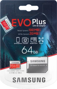 Micro SD Samsung EVO plus 64GB scheda Memoria 100MBs class 10 UHS-I MicroSD Card - Foto 1 di 4
