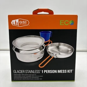 GSI Outdoor Glacier Stainless 1 Person Mess Kit For Camping & Backpacking