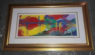 Peter Max Cuatro Temporadas Verano/Otoño Medios Mixtos Marco Personalizado Mate con Certificado de Autenticidad Foto 1 de 4