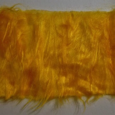 Remnant Strip of YELLOW GOLD FAUX FUR Fabric Butterscotch DOLL Bear COSTUME - Image 1 of 2