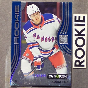 ADAM FOX RC 2019-20 UD Synergy ROOKIE BLUE /399 #84 (a New York Rangers - Picture 1 of 22
