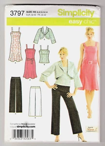 Chaqueta de vestir Simplicity 3797 talla 6-8-10-12-14 patrón de costura fácil sin cortar - Imagen 1 de 2