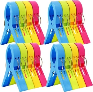 12 clavijas para toallas de playa JUMBO grandes color brillante empuñaduras para tumbona de viaje vacaciones - Imagen 1 de 5