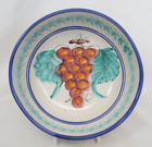 Vietri Italy BUON GIORNO Large Round Serving Bowl GRAPES Blue Green Rings Salad