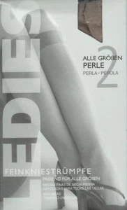 2 Paar Fein-Kniestrümpfe, transparent - 20den, perle, Universalgröße  *ledies* - Bild 1 von 1