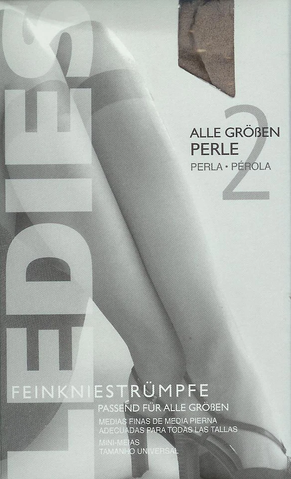 2 Paar Fein-Kniestrümpfe, transparent - 20den, perle, Universalgröße  *ledies* - Bild 1 von 1