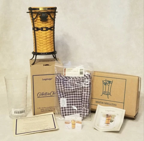 MINT Longaberger 2003-2004 CC JW Miniature Umbrella Basket Combo Cover