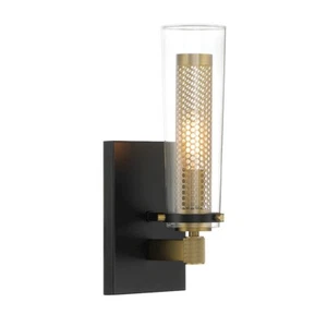 Minka Lavery Emmerham 1 Light Wall Sconce, Coal/Soft Brass/Clear - 2181-726 - Picture 1 of 1
