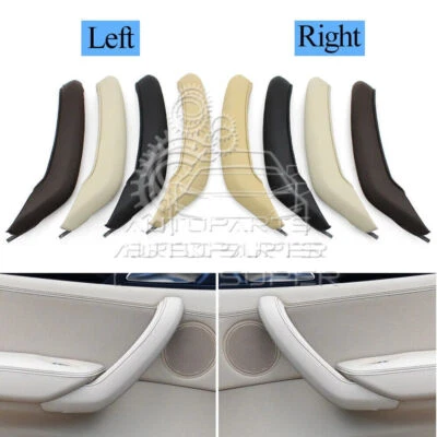 Cubierta exterior de cuero con manija de tirador de puerta interior para BMW X3 X4 F25 F26 2010-2016 Foto 1 de 4