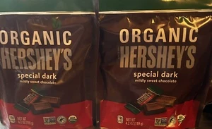 2 Packages Of HERSHEY’S SPECIAL DARK Mildly Sweet ORGANIC Dark Chocolates 4.2oz - Picture 1 of 4