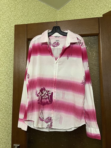 KENZO CAMICIA ABITO DONNA VINTAGE COTONE FIORI RARI NATURA ARTE TAGLIA L