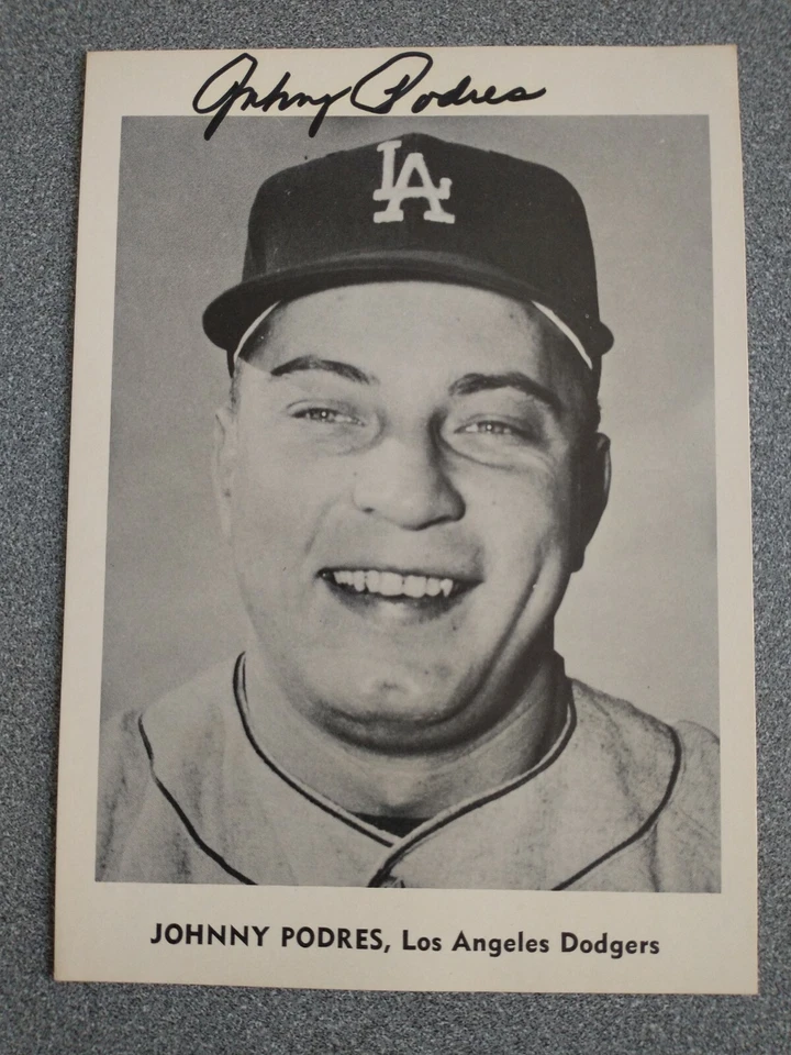 JOHNNY PODRES DODGERS SIGNED AUTOGRAPHED JAY PUBLISHING PHOTO - FREE SHIPPING - Image 1 of 1