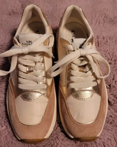 Neu ohne Etikett Coach Roségold Metallic Tech Runner Sneakers pink Größe 7 - Bild 1 von 6