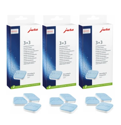 3 compresse decalcificanti ORIGINALI JURA 61848 NUOVE 3 confezioni 27 compresse