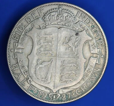 Moneda Británica - 1927 Jorge V media corona 2/6, moneda 50% plata [32579] Foto 1 de 2