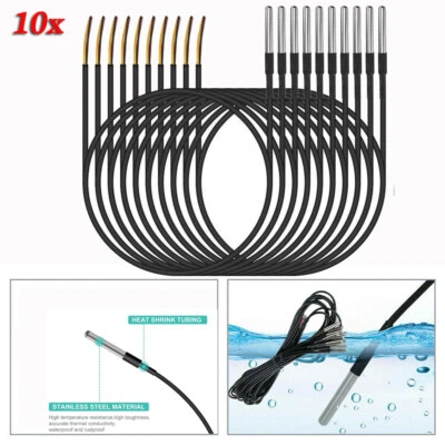 10x DS18B20 Temperaturfühler Thermosensor Temperatur-sensor Wasserdicht Kabel DE - Bild 1 von 4